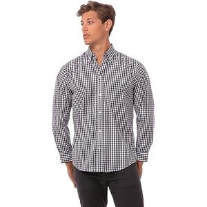 Tailor Vintage Navy and White Checkered Button Down Shirt